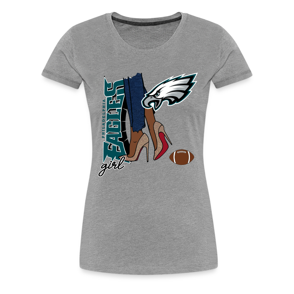 Eagles Girl Shoe Game Women’s Premium T-Shirt - heather gray