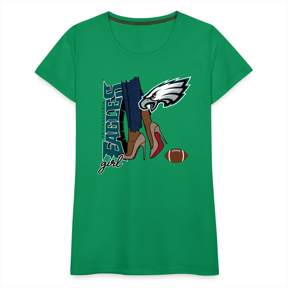 Eagles Girl Shoe Game Women’s Premium T-Shirt - kelly green