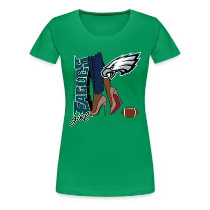 Eagles Girl Shoe Game Women’s Premium T-Shirt - kelly green