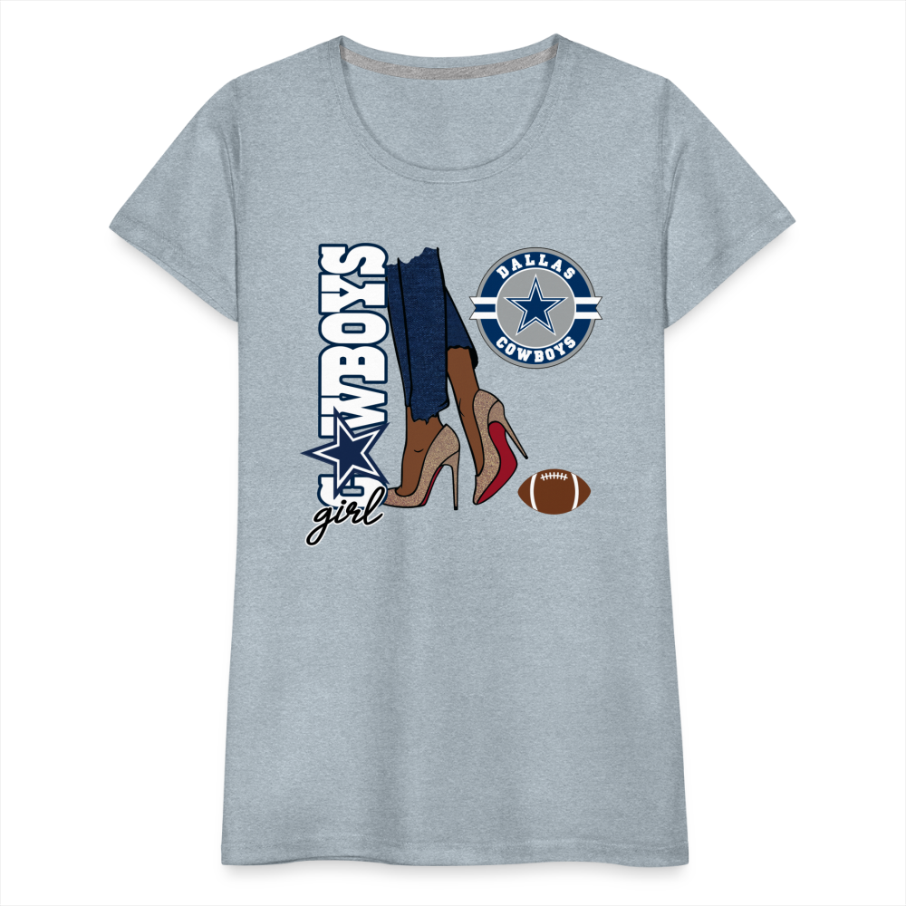 Cowboys Girl Shoe Game Women’s Premium T-Shirt - heather ice blue