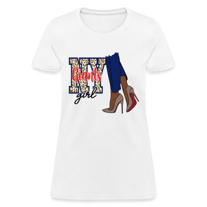Giants Girl Shoe Game (Leopard) Women's T-Shirt - white