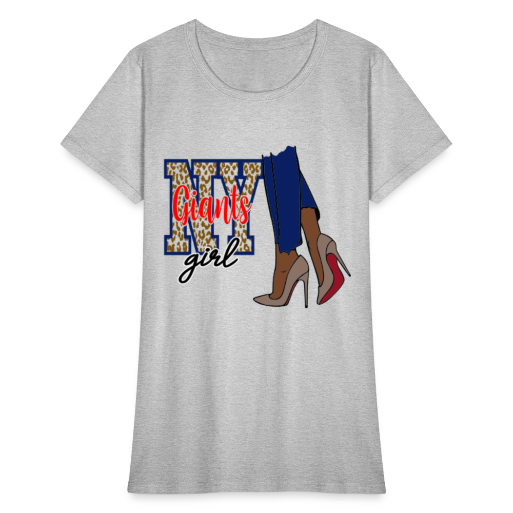 Giants Girl Shoe Game (Leopard) Women's T-Shirt - heather gray