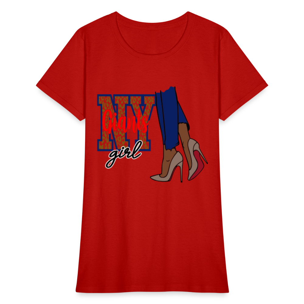 Giants Girl Shoe Game (Leopard) Women's T-Shirt - red