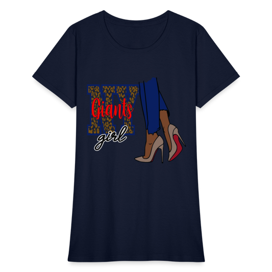 Giants Girl Shoe Game (Leopard) Women's T-Shirt - navy