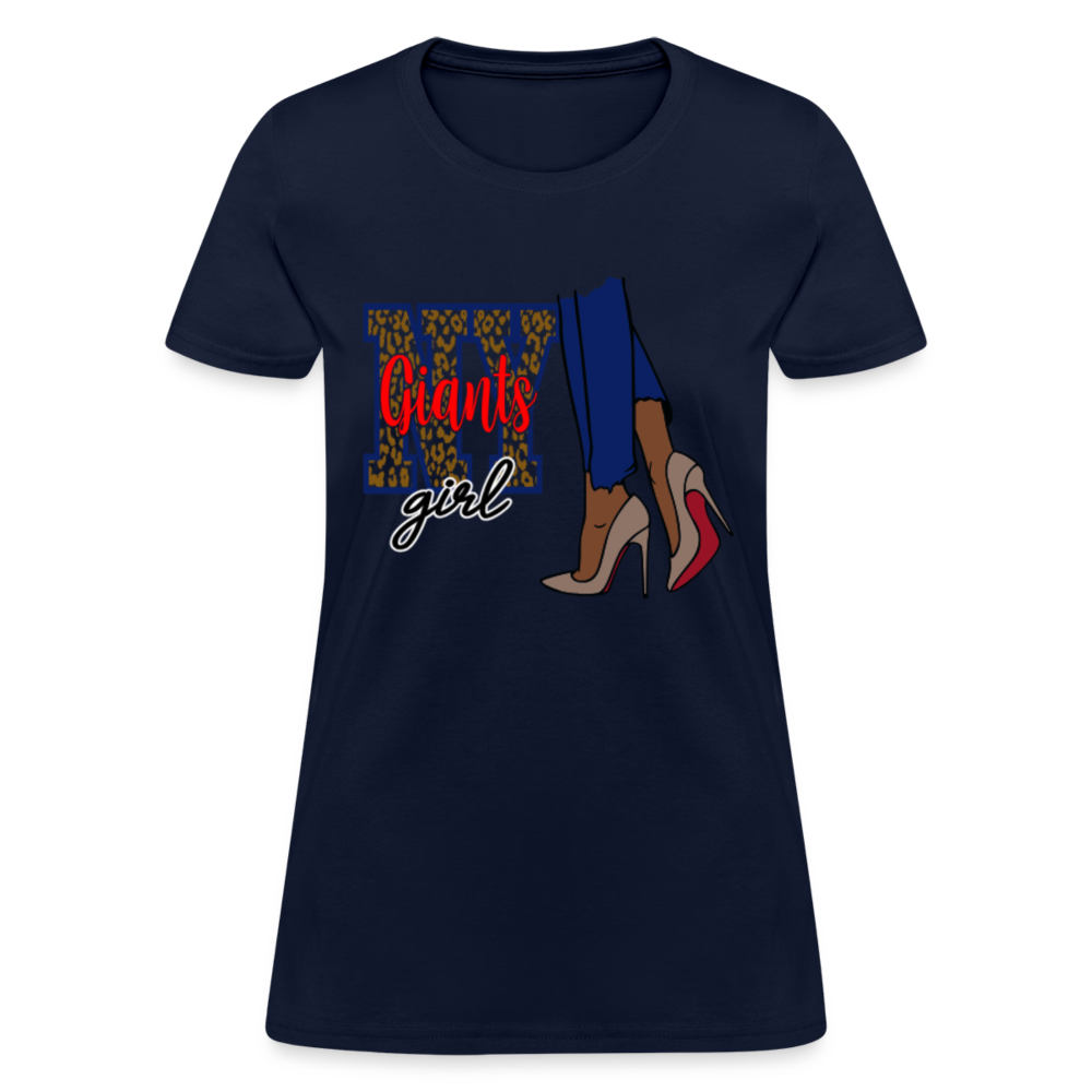 Giants Girl Shoe Game (Leopard) Women's T-Shirt - navy