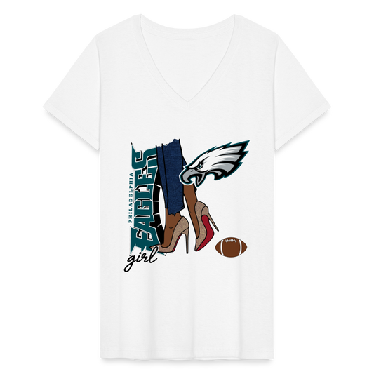 Eagles Girl Women's V-Neck T-Shirt - white
