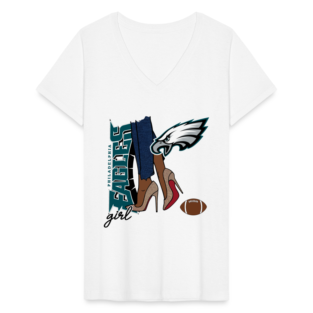Eagles Girl Women's V-Neck T-Shirt - white