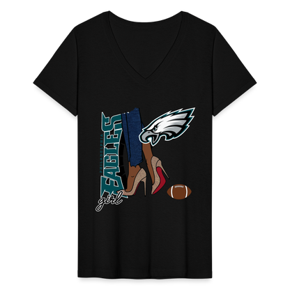 Eagles Girl Women's V-Neck T-Shirt - black