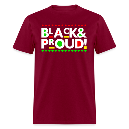 Black & Proud (Martin Font) Unisex T-Shirt - burgundy