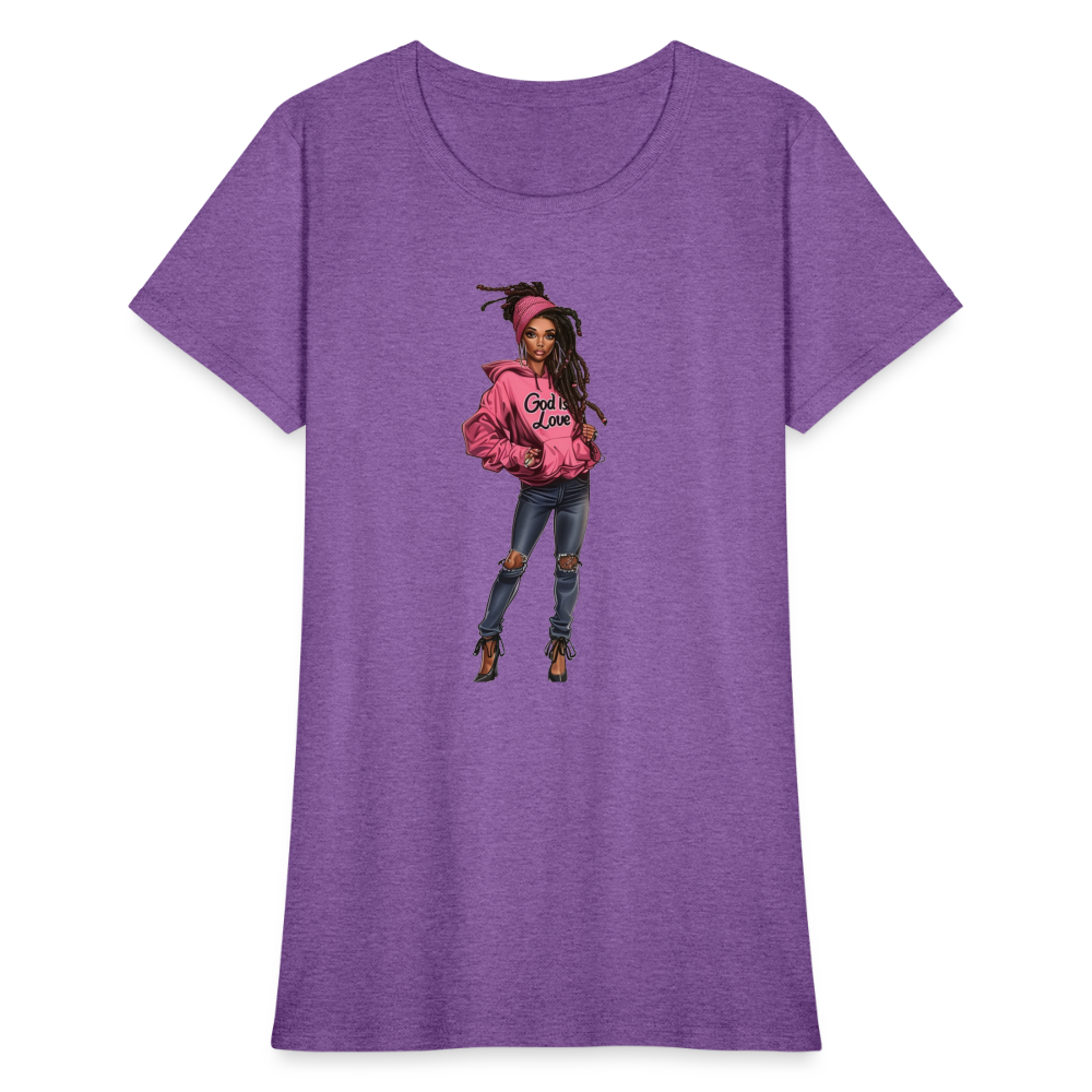 God Is Love Women's T-Shirt - purple heather