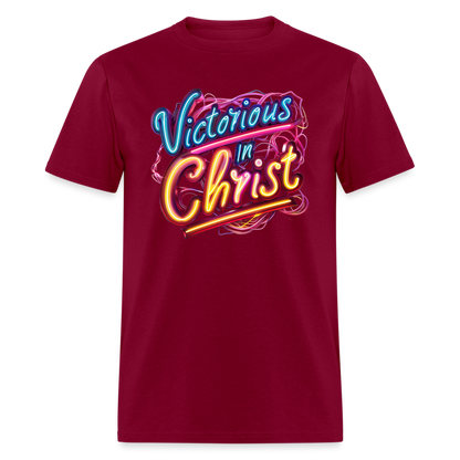 Victorious In Christ Unisex T-Shirt - burgundy