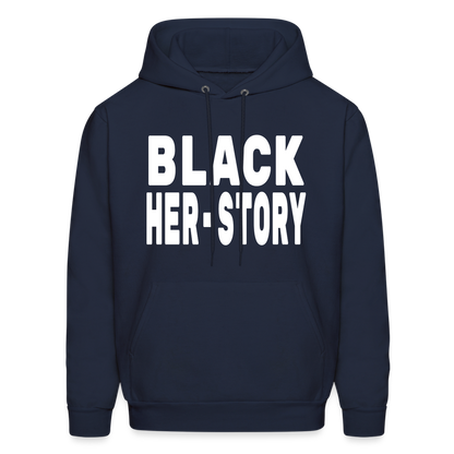 Black Her-Story Hoodie - navy