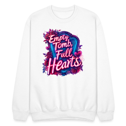 Empty Tomb, Full Hearts Crewneck Sweatshirt - white