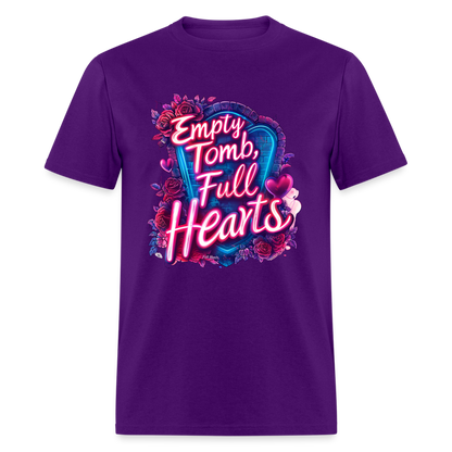 Empty Tomb, Full Hearts Unisex T-Shirt - purple