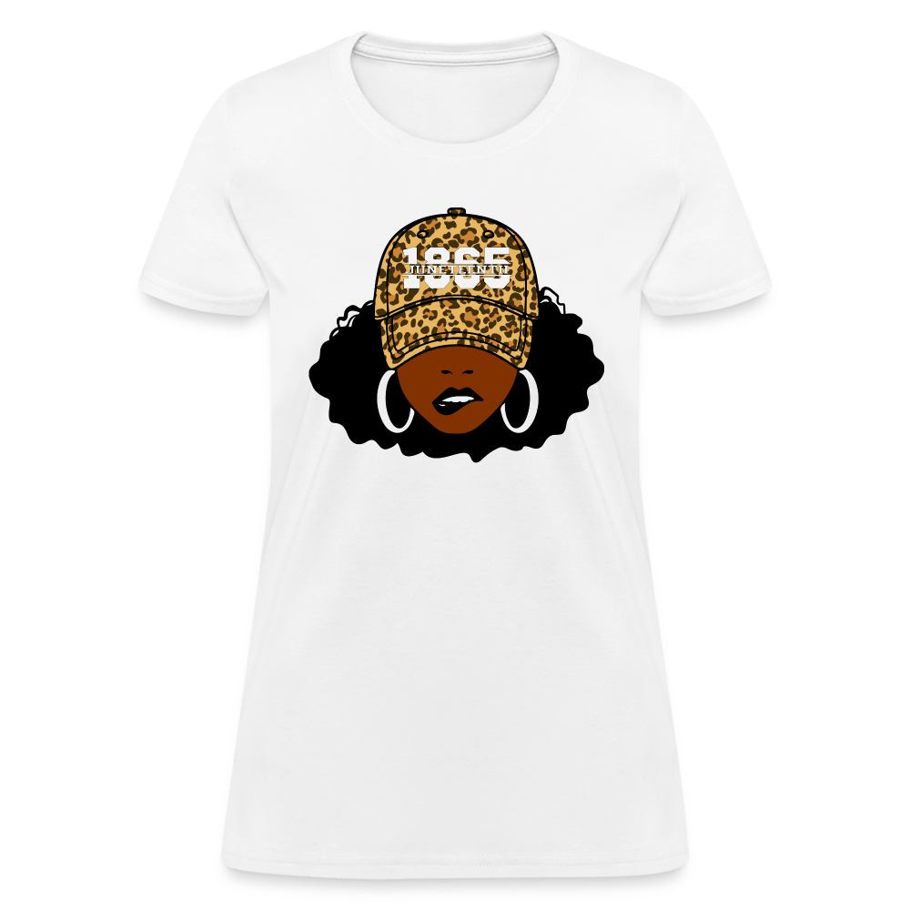 Juneteenth 1865 Leopard Hat Women's T-Shirt - white