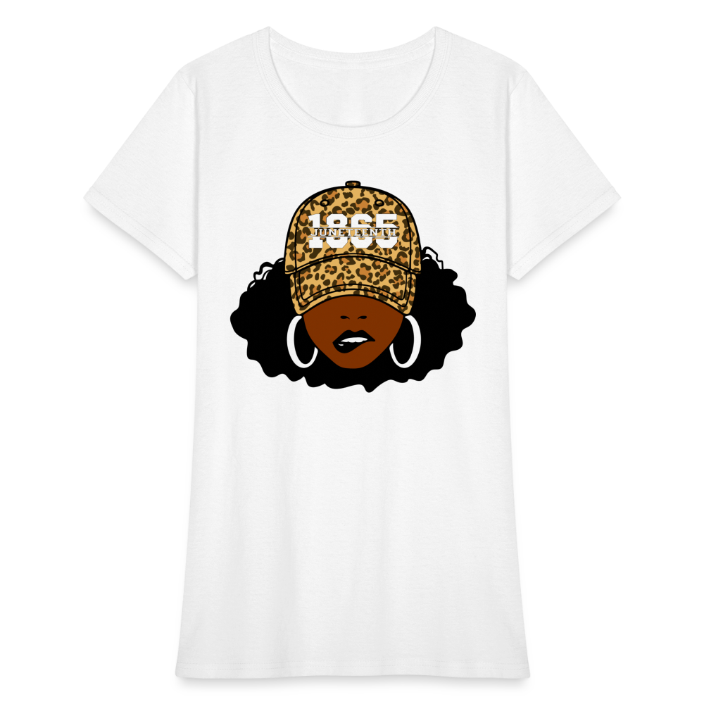 Juneteenth 1865 Leopard Hat Women's T-Shirt - white