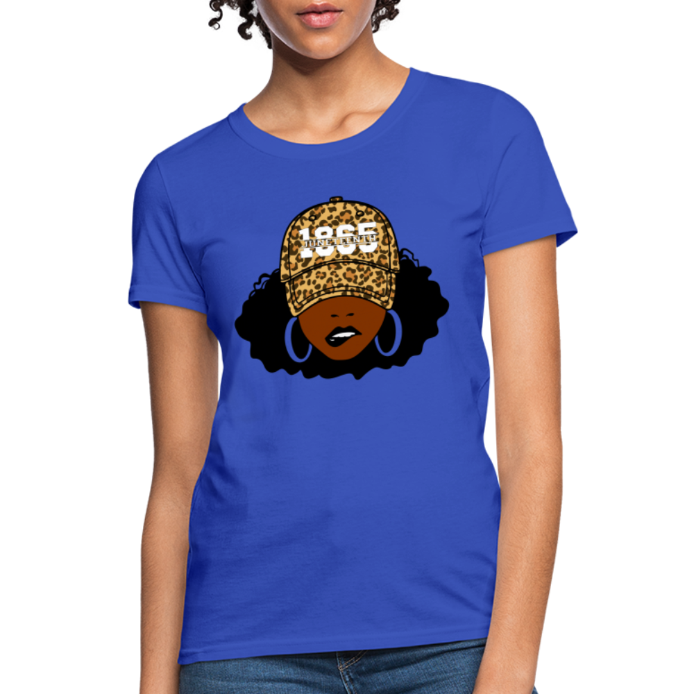 Juneteenth 1865 Leopard Hat Women's T-Shirt - royal blue