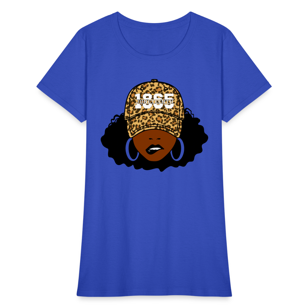 Juneteenth 1865 Leopard Hat Women's T-Shirt - royal blue