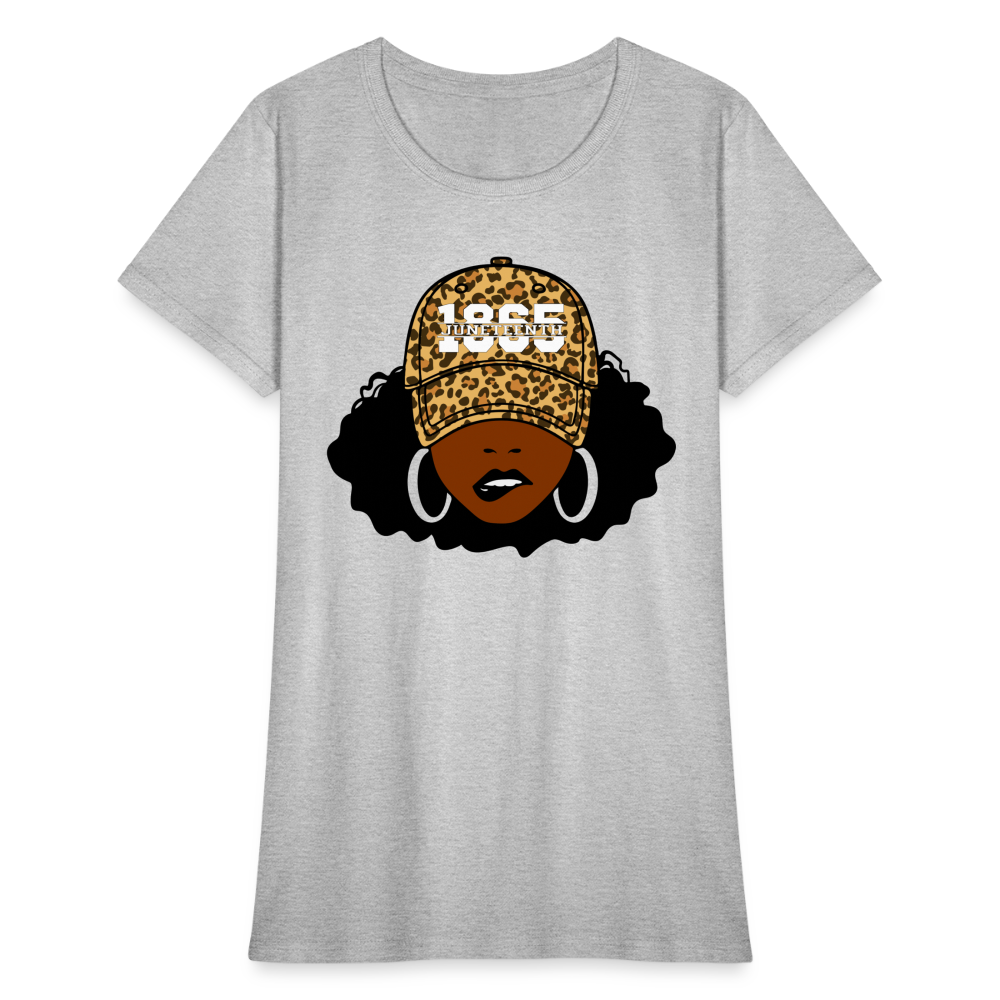 Juneteenth 1865 Leopard Hat Women's T-Shirt - heather gray