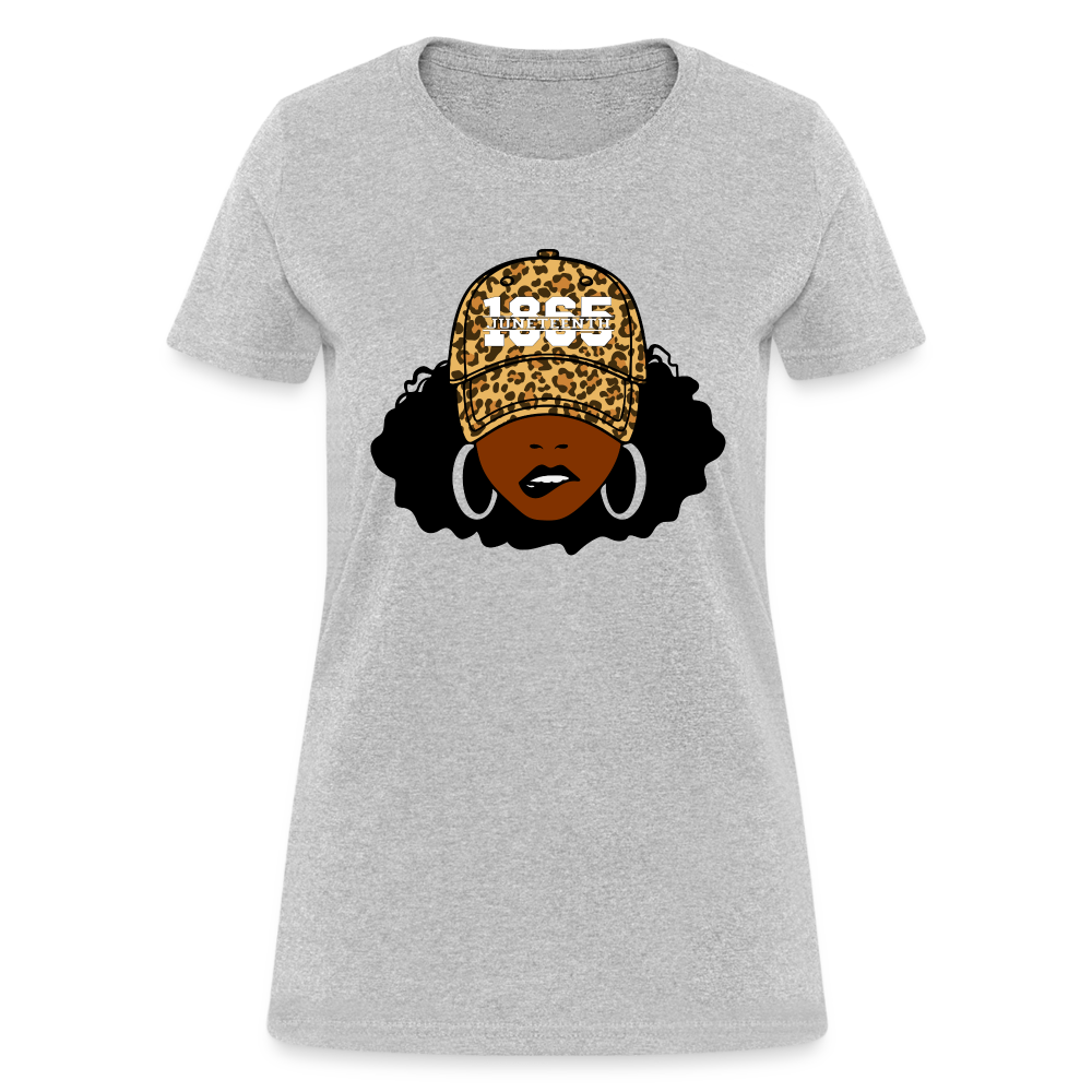 Juneteenth 1865 Leopard Hat Women's T-Shirt - heather gray