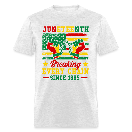 Juneteenth Breaking Every Chain Unisex T-Shirt - light heather gray