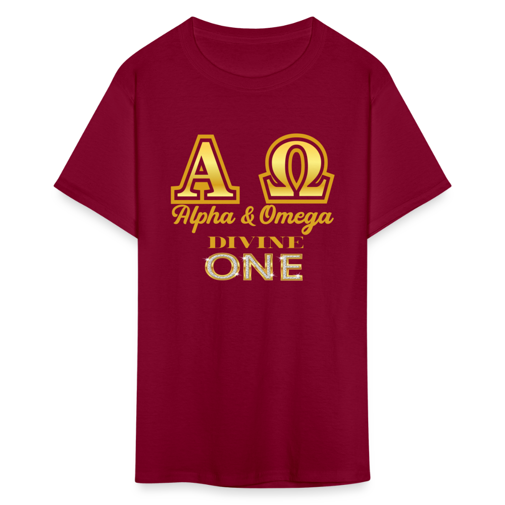 Alpha & Omega Unisex  T-Shirt - burgundy