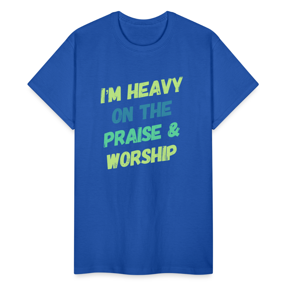 Heavy On The Praise & Worship T-Shirt - royal blue