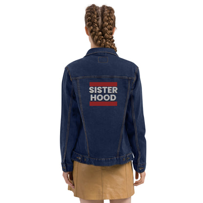 Embroidered Sisterhood denim jacket