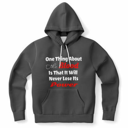 One Thing About The Blood Of Jesus Grey Fashion Hoodie - AOP