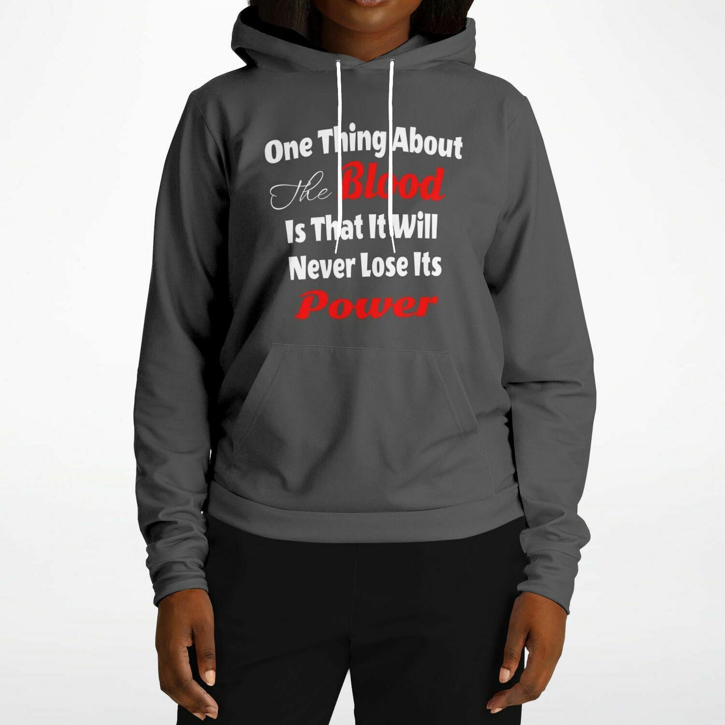 One Thing About The Blood Of Jesus Grey Fashion Hoodie - AOP