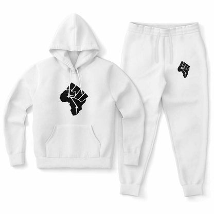 Africa Fist All White Sweat Suit