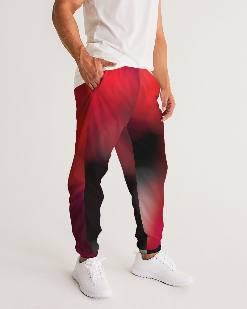 Red/Black Background Men's Track Pants