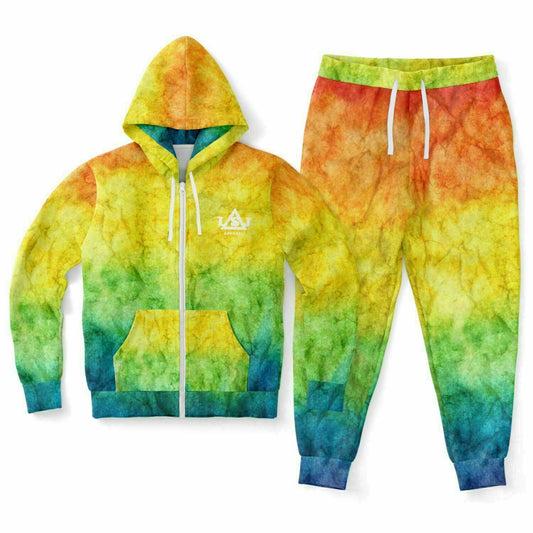 LSJ Rainbow Tie Dye Ziphoodie Tracksuit