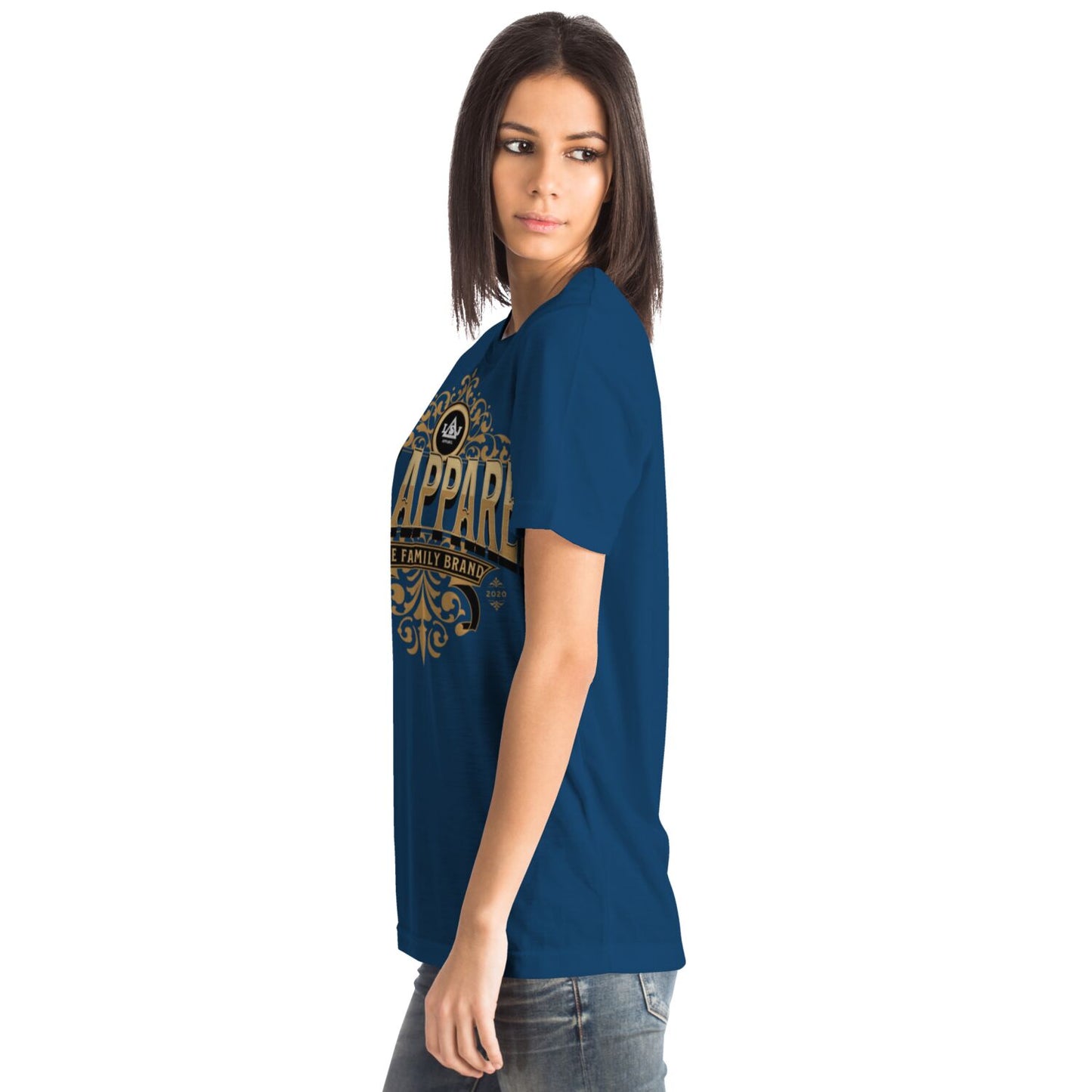 LSJ Retro Family Brand Blue All Over Print T-Shirt