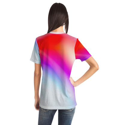 Red Blue Pink Gradient AOP Shirt