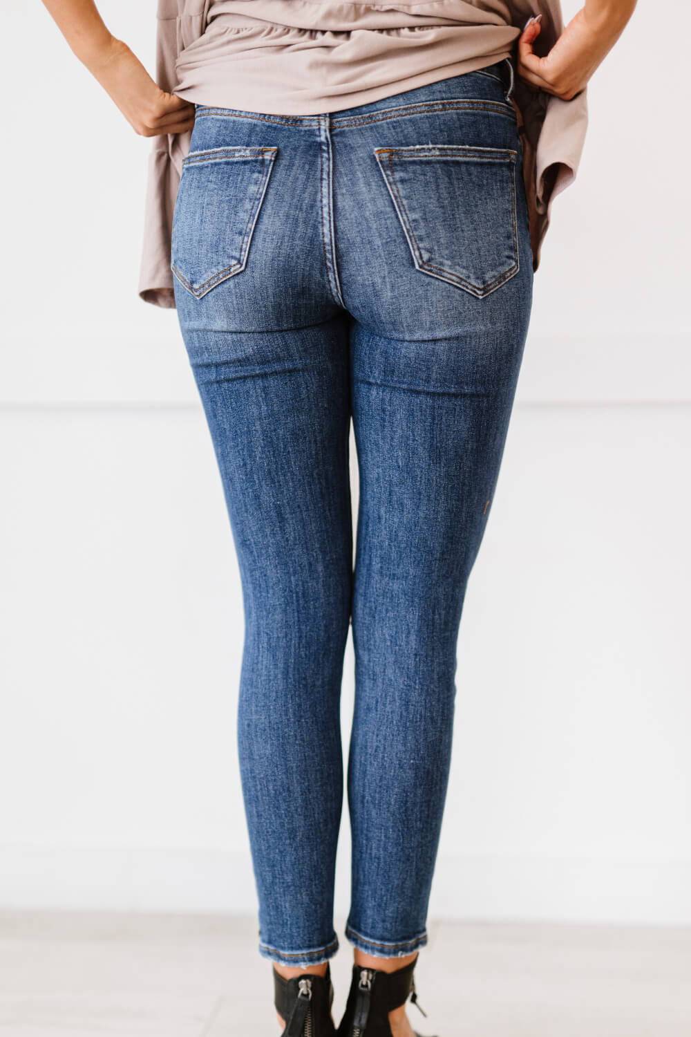RISEN Amber Full Size Run High-Waisted Distressed Skinny Jeans