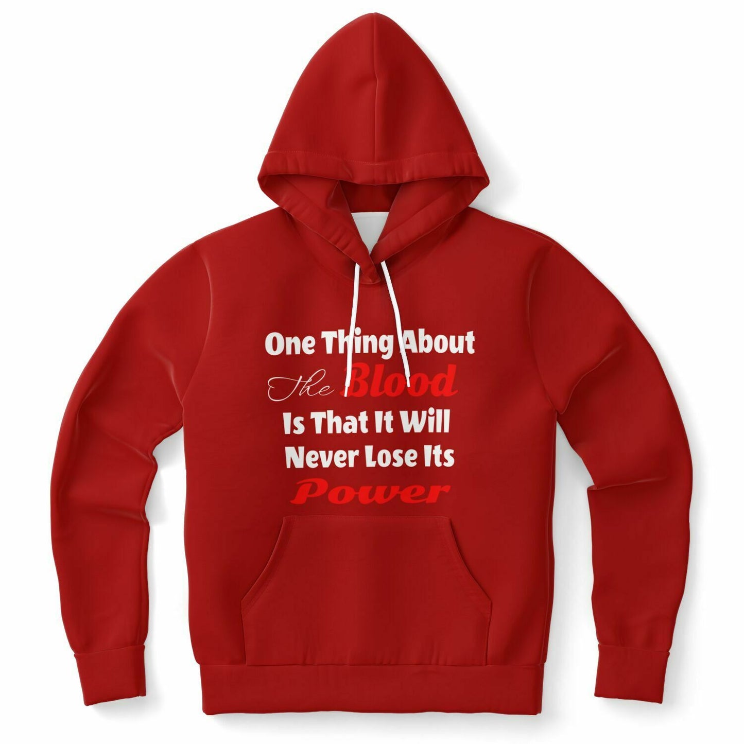 One Thing About The Blood Of Jesus Red Fashion Hoodie - AOP