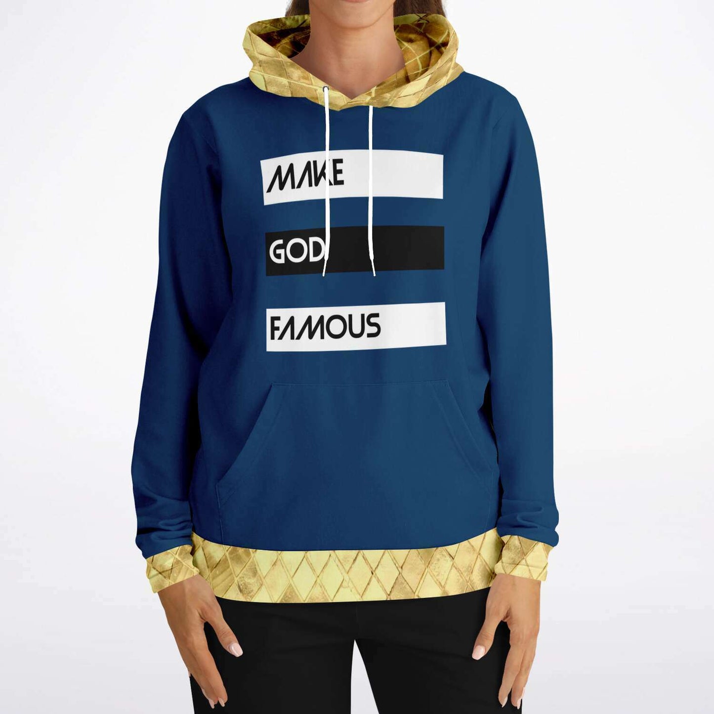 Make God Famous Blue & Gold Hoodie