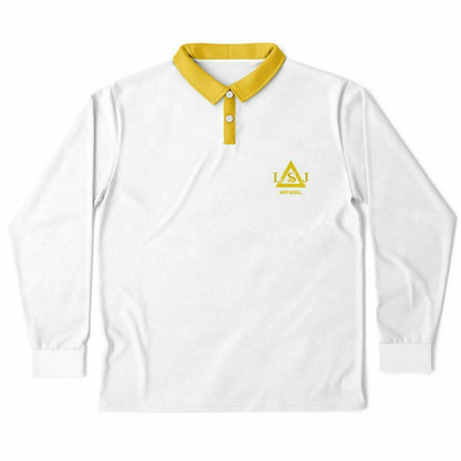 LSJ White Long Sleeve Polo Shirt