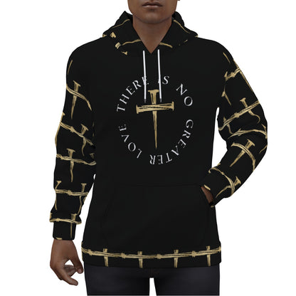 No Greater Love All-Over Print Pullover Hoodie