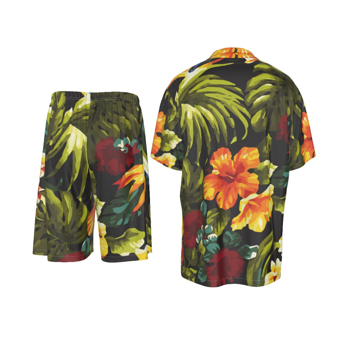 Tropical Paradise Men's Imitation Silk Shirt Suit