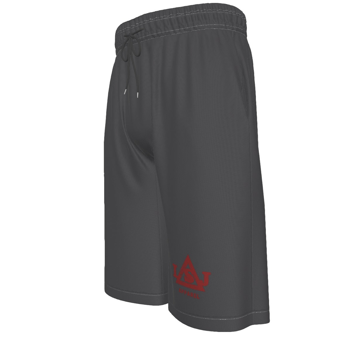 Matte Gray & Red Over-The-Knee Shorts