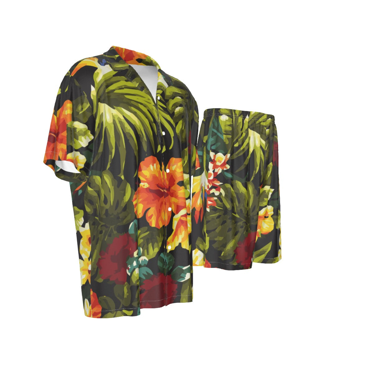 Tropical Paradise Men's Imitation Silk Shirt Suit