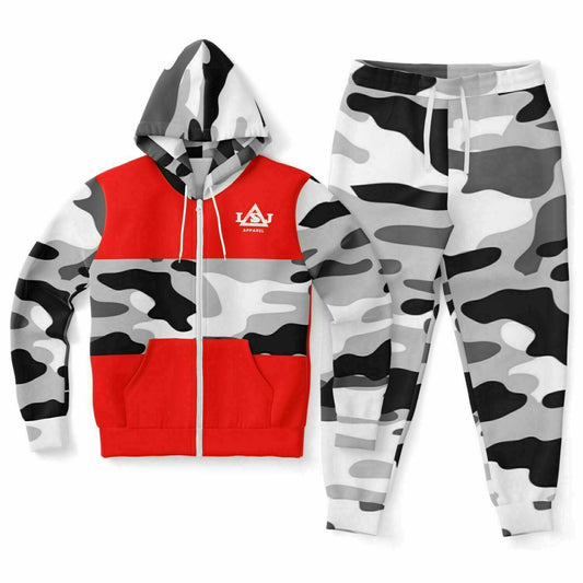 LSJ Red & Winter Camo Jogger Set