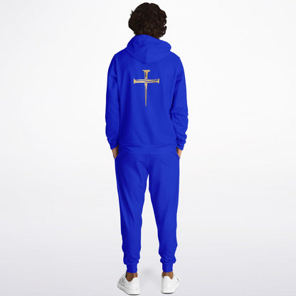 Gold Nailed Cross  Royal Blue Fashion Hoodie & Jogger - AOP copy