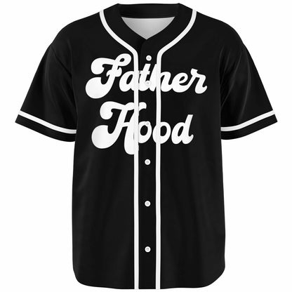Fatherhood Baseball Jersey - Black & White