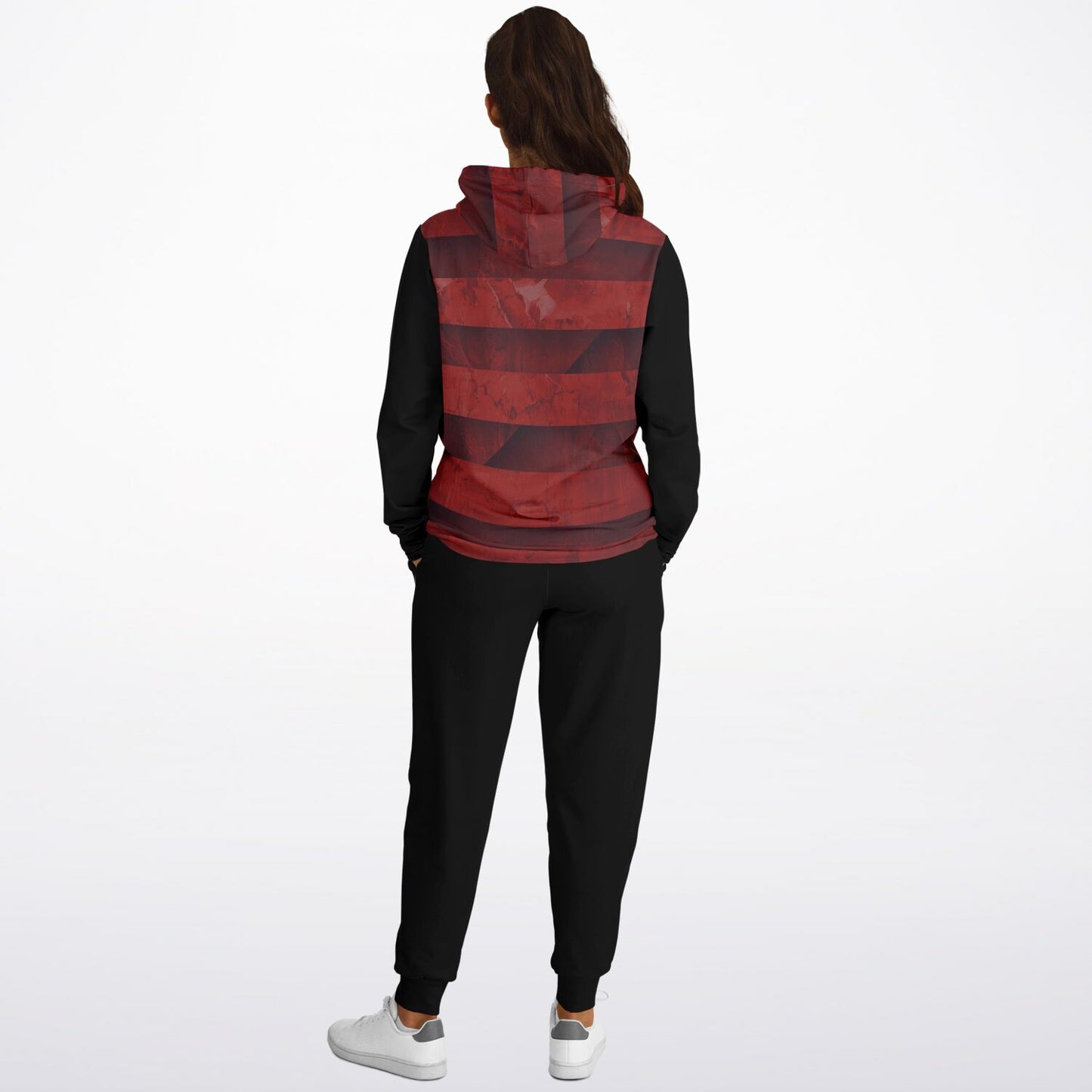 LSJ Red & Black Striped Sweat Suit