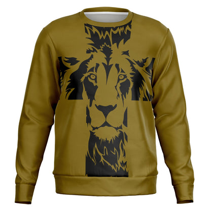 Lion of Judah Cross Gold Premium Sweatshirt