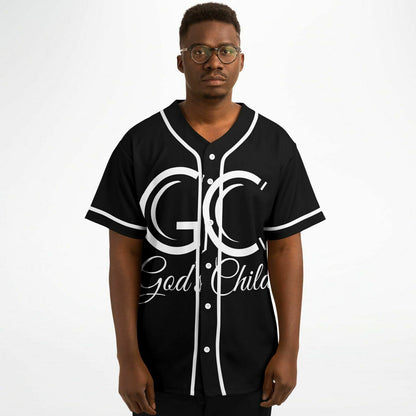 God's Child Baseball Jersey - Black & White