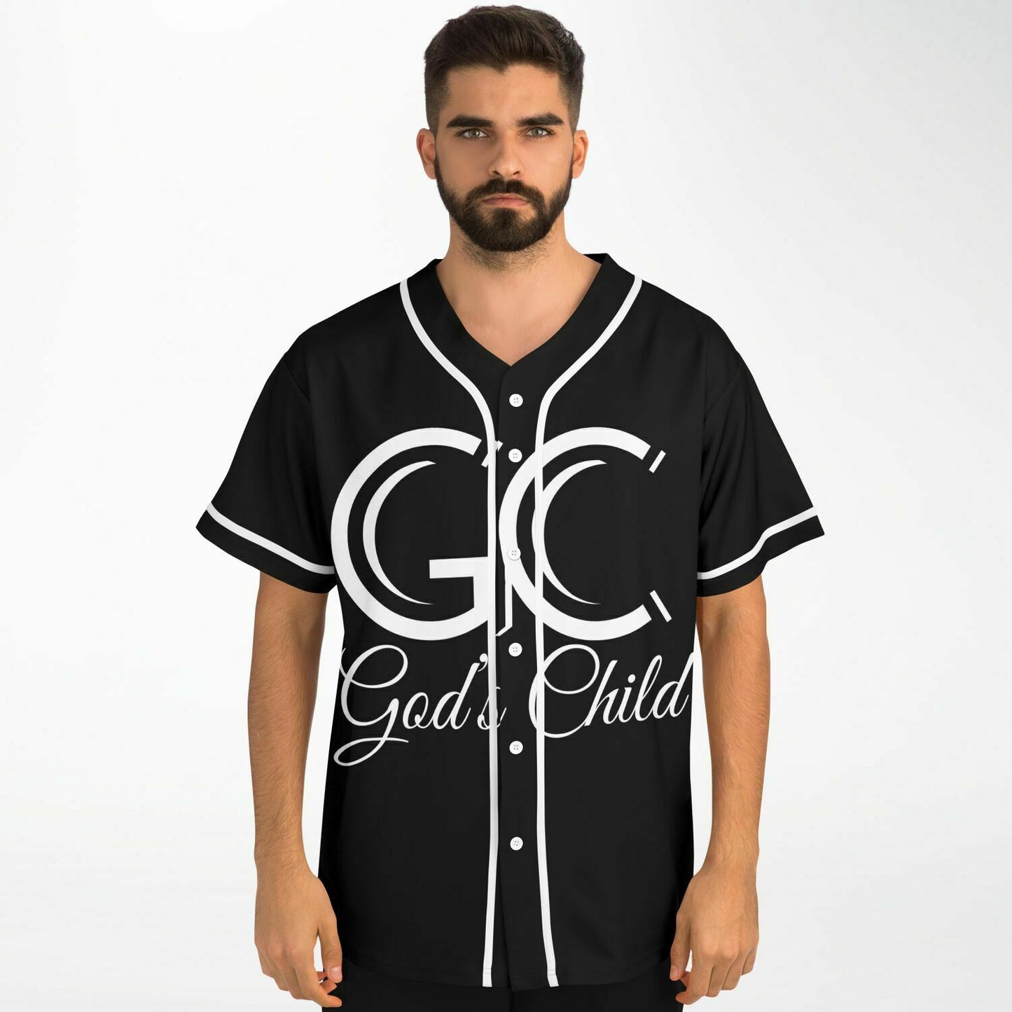 God's Child Baseball Jersey - Black & White